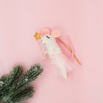 Christmas Felted Decoration - Ballerina Mouse