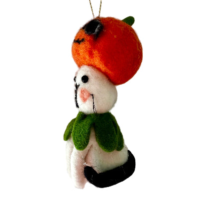 Halloween Felted Decoration - Stunned Cat