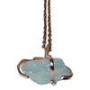 Pony Lane Aquamarine pendant necklace with rose gold chain