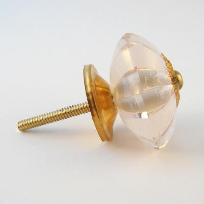 Drawer Knobs - Pink Glass Cut