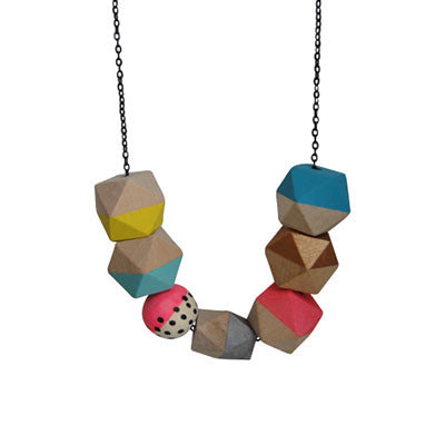 Craft Me Up Wooden Geometric Bead Necklace