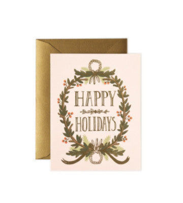 Rifle Paper Co Box Set Cards - Happy Holidays Gold Foil Garland