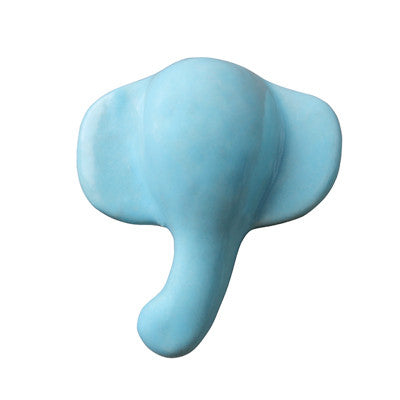 Pony Lane Ceramic Elephant Drawer Knob in Blue