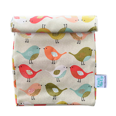 Oil Cloth Reusable Lunch Bag - Scandi Birds