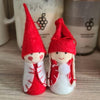 Scandi Wooden and Felt Christmas Decoration - Red and White Pom Pom