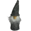 Gray felt gnome with white beard on a light gray background