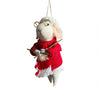 Christmas Felted Decoration - Knitting Sheep