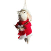 Christmas Felted Decoration - Knitting Mouse