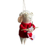 Christmas Felted Decoration - Knitting Sheep