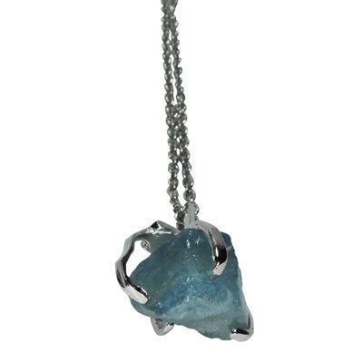Signature Pendant Aquamarine with silver chain