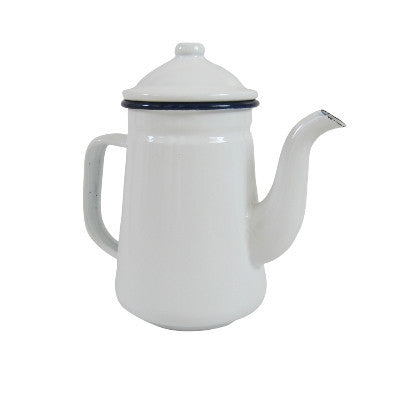 Pony Lane White Enamelware Kettle Jug