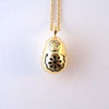 Gold Babushka Russian Doll necklace