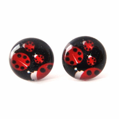 Craft Me Up Resin Stud Earrings Ladybugs