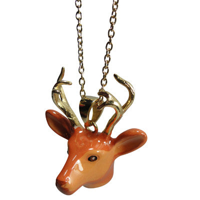 Deer Stag Head Necklace Pony Lane