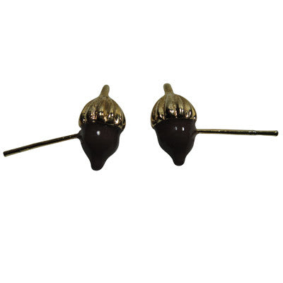 Pony Lane Brown Acorn Earrings