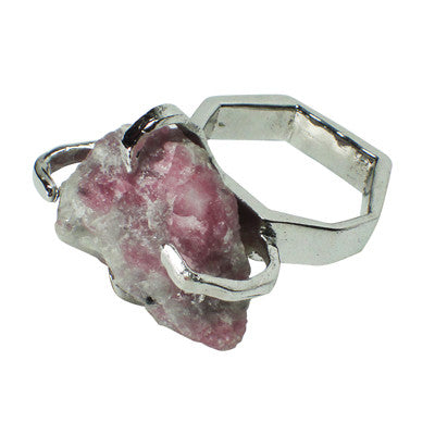 Pony Lane Peacock Ore Stone Ring with silver band
