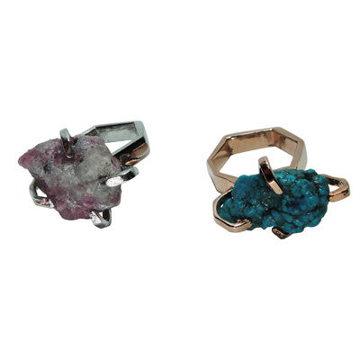 Peacock Ore and Turquoise Stone Ring