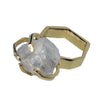 Pony Lane White Topaz Gem Stone Ring with gold band