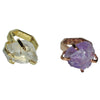 White Topaz and Amethyst Stone Rings