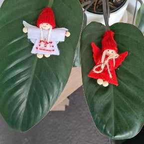 Scandi Wooden and Felt Christmas Angels with Knitted Hat