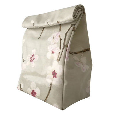Oil Cloth Reusable Lunch Bag - Apple Blossoms