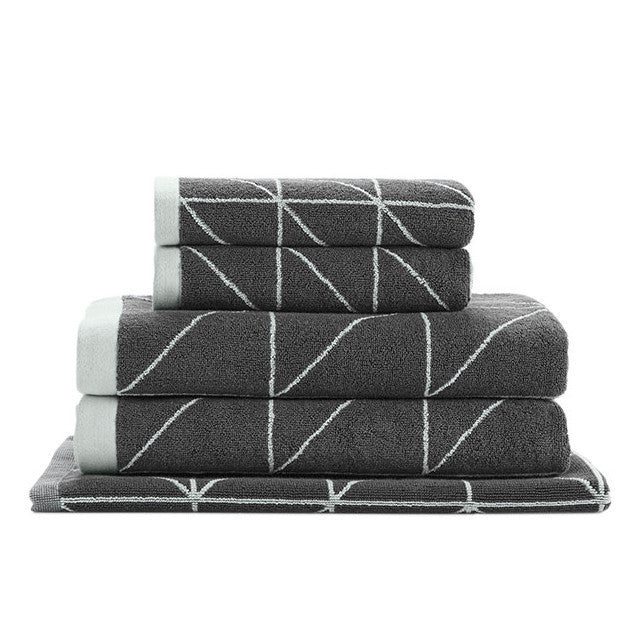 Aura Home Kami Hand Towel - Mint/Charcoal