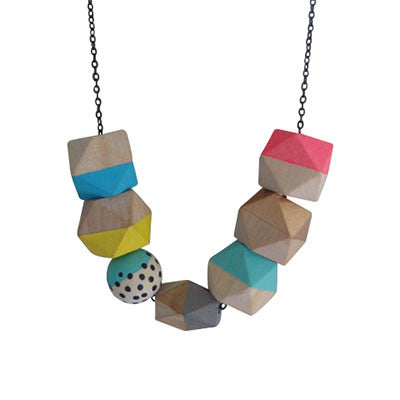Craft Me Up Wooden Geometric Beads Necklace