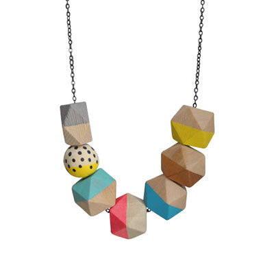 Craft Me Up Wooden Geometric Bead Necklace