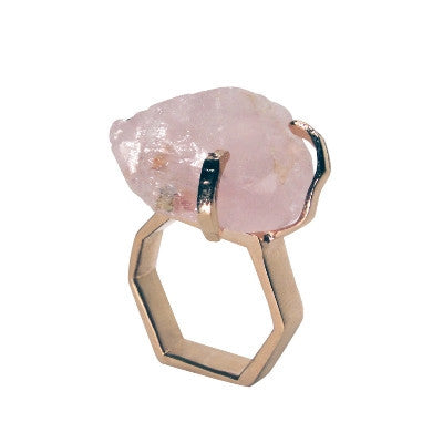 Rock Me Rose Quartz Gem Ring Pony Lane