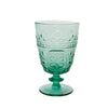 Pony Lane pressed glass goblet in Emerald Green