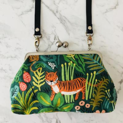Big Bobble Shoulder Purse - Rifle Paper Co Jungle Hunter