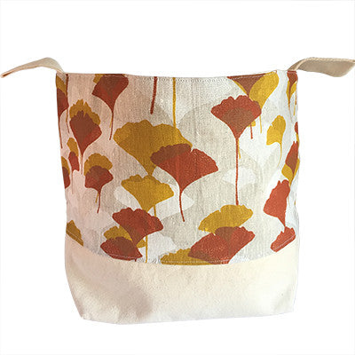 Pony Lane fabric basket ginko leaves 