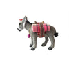 Grey donkey figurine with saddle bags