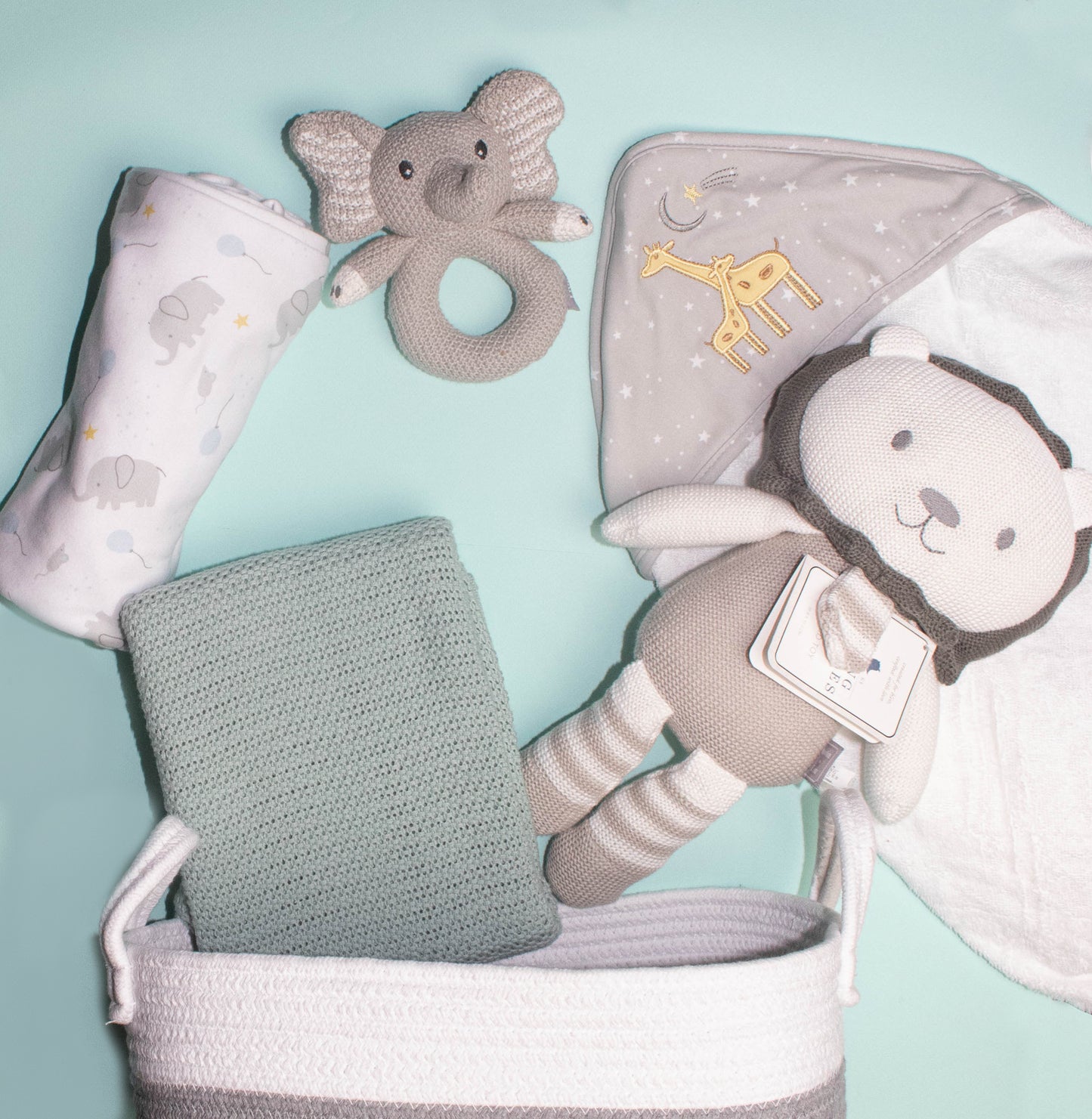 Welcome Baby Gift Basket (Deluxe) - Sage