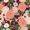 Rifle Paper Co Juliet Rose in Burgundy Pleat Coin Purse