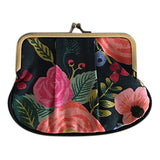 Rifle Paper Co Juliet Rose in Navy Blue Pleat Coin Purse