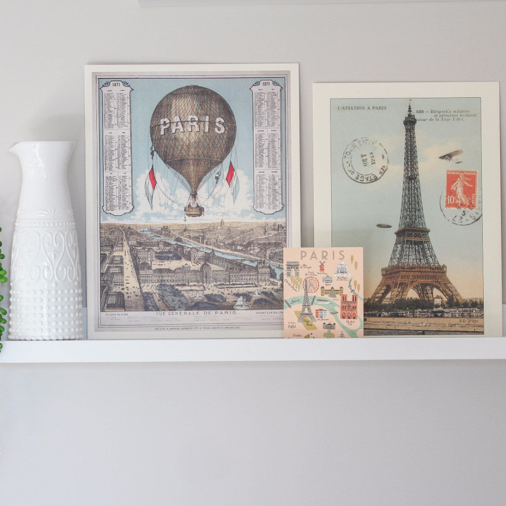 Paris Hot Air Balloon Print