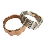 Rose gold or silver band rings 