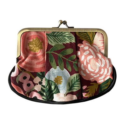 Rifle Paper Co Juliet Rose in Burgundy Pleat Coin Purse