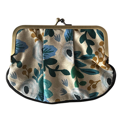 Rifle Paper Co Garden Party in Rosa Blue Pleat Coin Purse