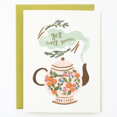 Pony Lane Get Well Soon Teapot Card