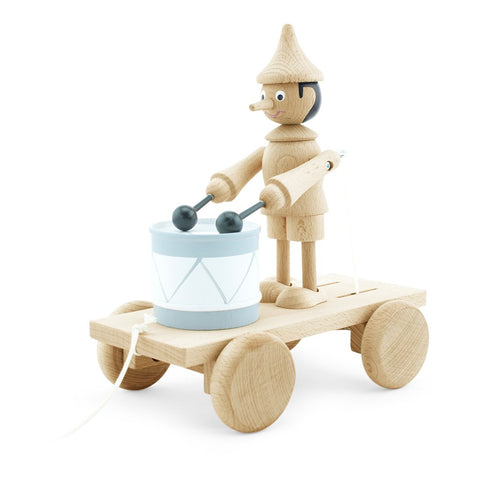 Handmade Wooden Pinocchio the Drummer