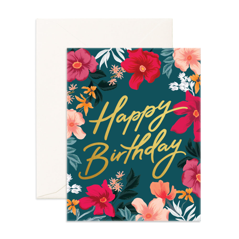 Fox & Fallow card - Happy Birthday (Florentine)
