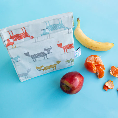 Oil Cloth Reusable Lunch Bag - Fox