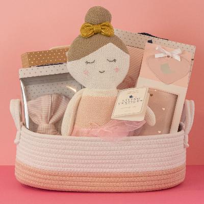 Welcome Baby Gift Basket (Deluxe) - Ballerina