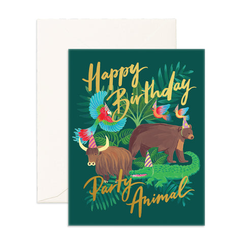 Fox & Fallow Happy Birthday Party Animal card