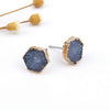 Hexagon Druzy Earrings